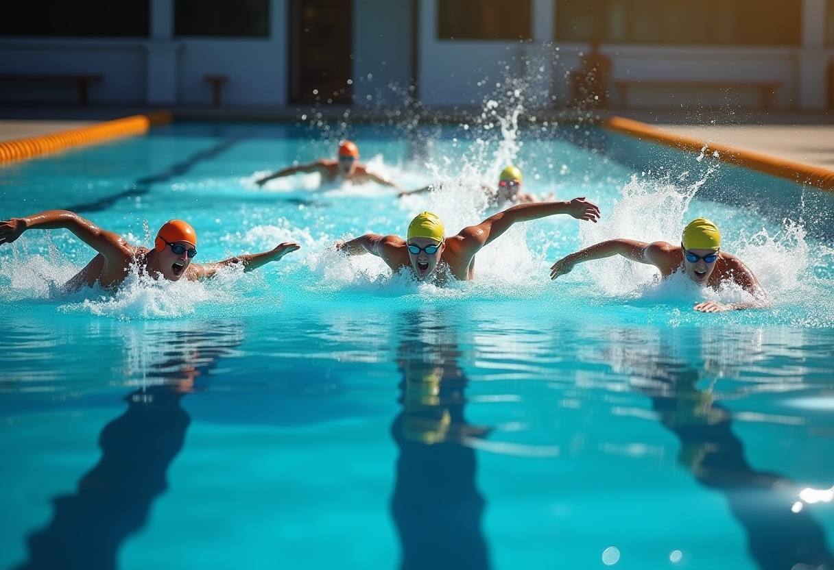 Manage an elite team of swimmers